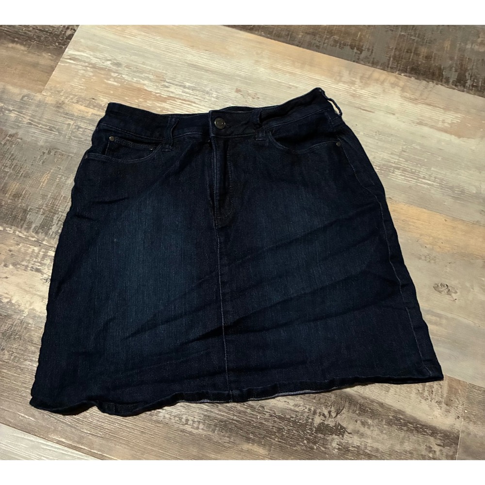 Croft & Barrow Womens Size 4 Dark Wash Denim Skort Stretch Mini Skirt Shorts